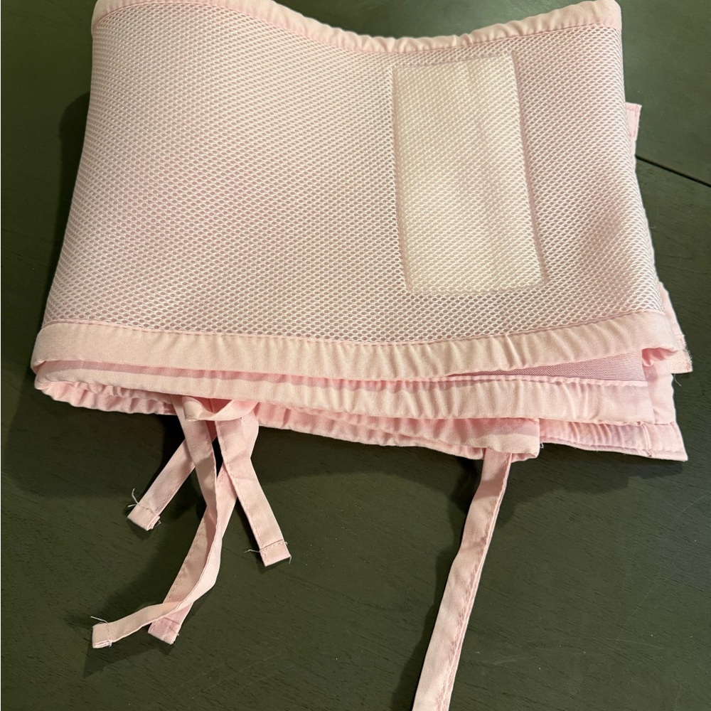 Pink Mesh Baby Girl Crib Liner